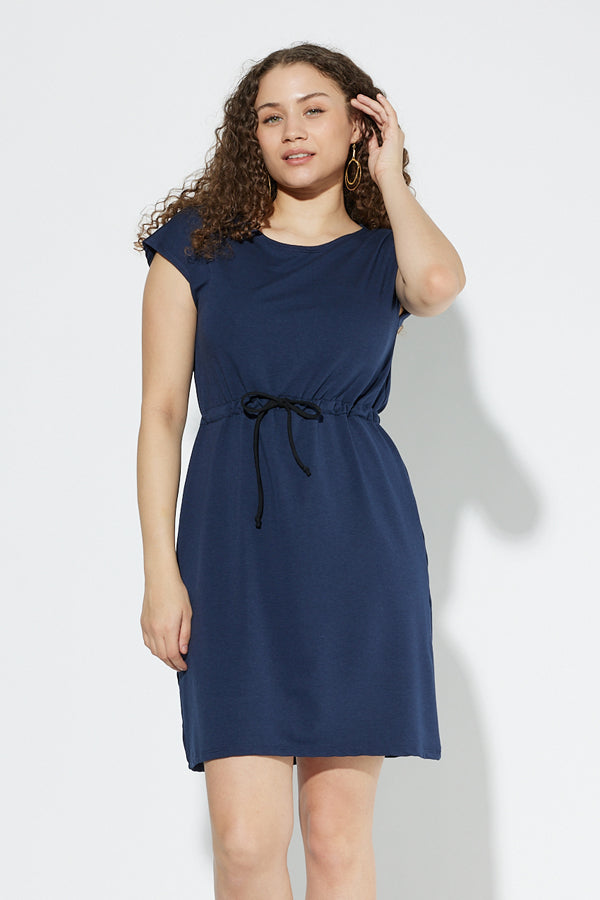 Navy blue hotsell shift dress sleeveless