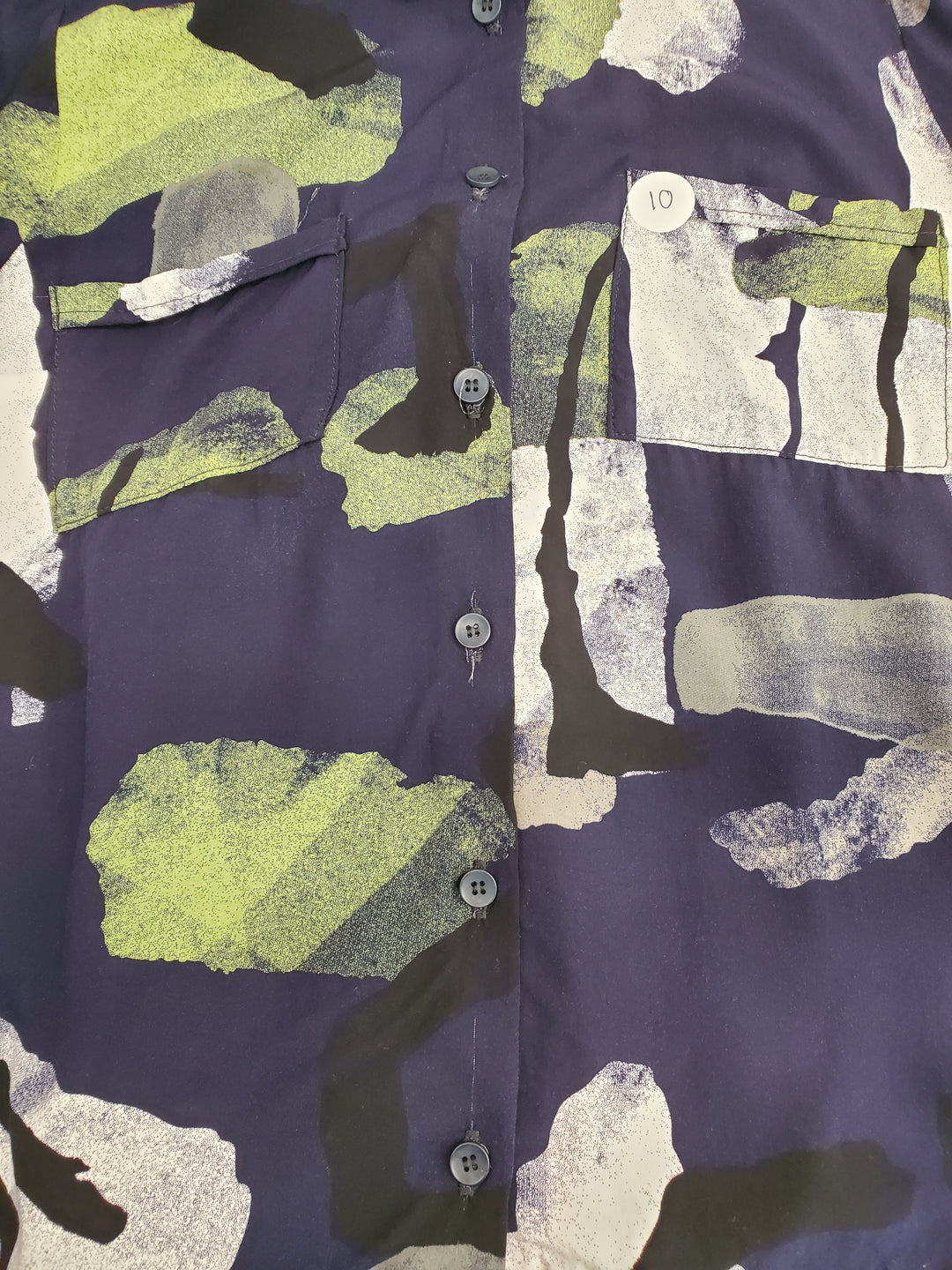 010 - Cassiopée shirt - Navy abstract - Almost perfect