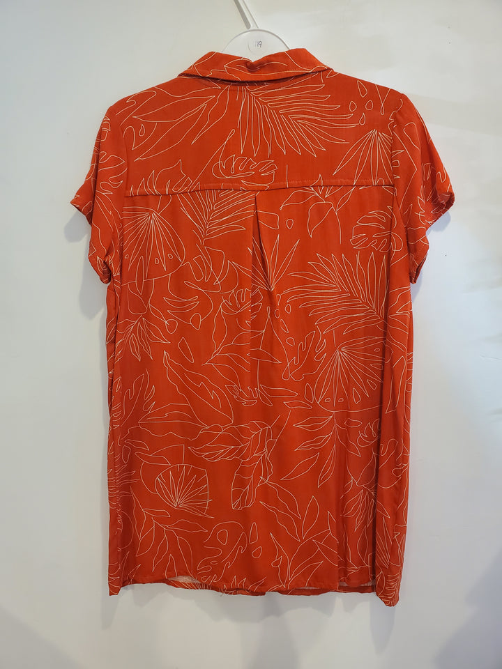 119 - Orchid blouse - orange leaves - Almost perfect