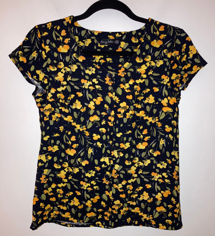 Shorty Blouse / Yellow Floral